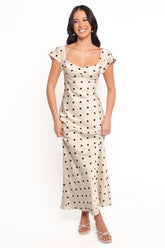 Elke Maxi Dress - Black Dot
